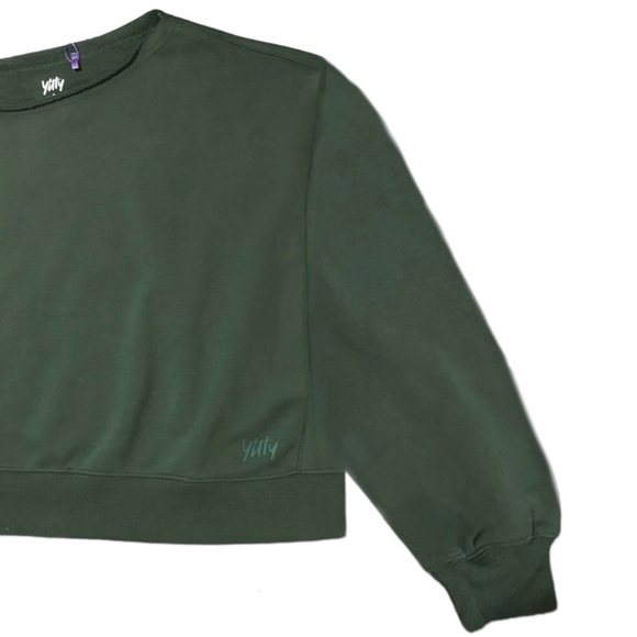 YITTY • Deep Cactus Major Label Everyday Off-The-Shoulder Terry Sweatshirt - Picture 3 of 12